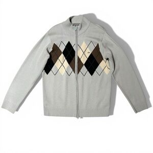 Lacoste Vintage Argyle Wool Zip Sweater Size 4 (Men’s M)